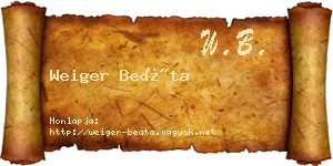 Weiger Beáta névjegykártya