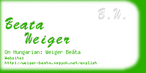 beata weiger business card